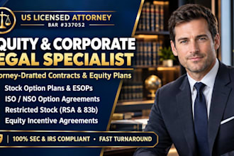 draft complete stock option plan and esop documents as a US attorney