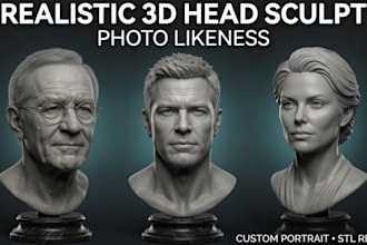realistic 3d head, face likeness and bust in zbrush for 3d printing
