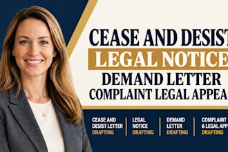 draft cease and desist, legal notice, demand letter complaint legal appeal