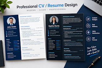 design a professional CV or resume