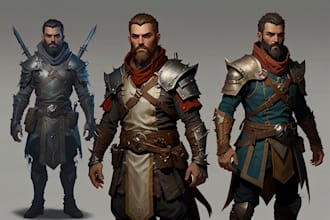 draw a fantasy character for dnd, pathfinder, etc