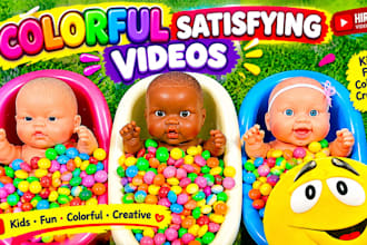 create colorful satisfying kids videos for youtube and social media