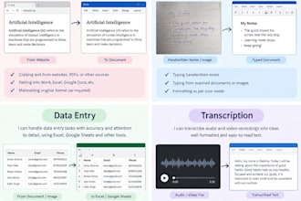do typing work and transcription