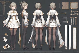 custom anime characters with unique outfits and hairstyles