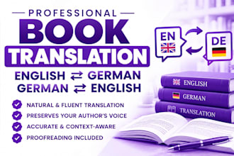 translate your book from english to german or from german to english translation