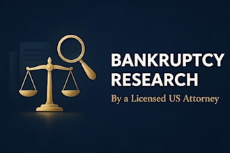 conduct expert bankruptcy legal research as a licensed US attorney