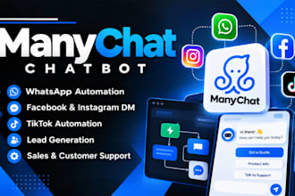 automate instagram facebook and whatsapp with manychat chatbot many chat