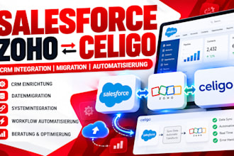 do salesforce, zoho, celigo integration, automatisierung, migration, einrichten