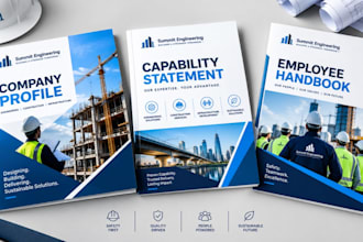 design an engineering company profile capability statemen booklet and handbook