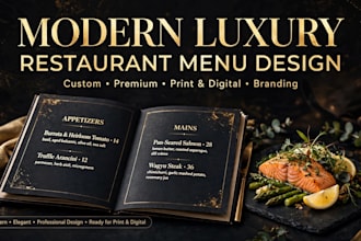 design a modern restaurant food menu and food flyer design