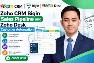 setup zoro crm bigin sales pipeline zoho desk customer automation