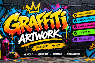 create custom graffiti art, graffiti lettering and street art