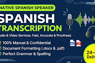 do fast spanish audio transcription and proofreading