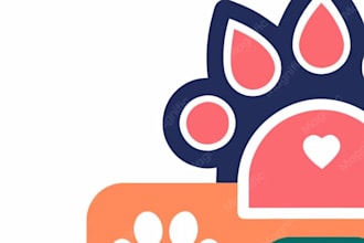 design pet, dog, cat, minimalist, animal logo design for your website business