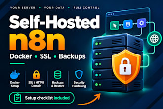set up secure self hosted n8n on your vps with docker, SSL and backups