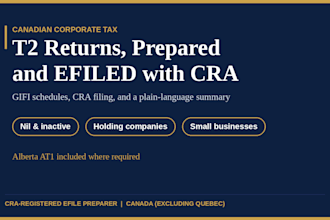prepare and efile your canadian t2 corporate tax return