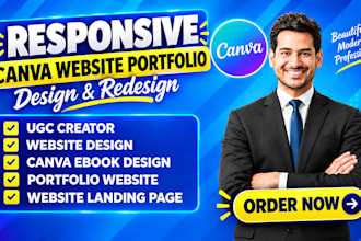 design a canva ugc portfolio website canva landing page ugc social media kit