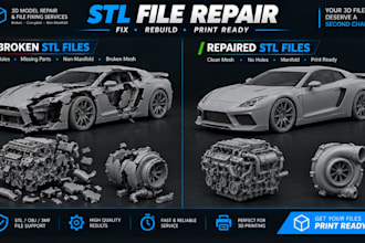 stl file repair fix broken file edit custom modification 3d scan cleanup print