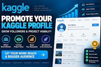 promote your kaggle profile to grow followers and project visibility