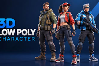 create ps1, ps2, psx  stylized 3d low poly character for games and animation
