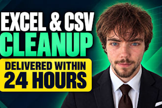 do excel data cleaning and CSV cleanup with a change report