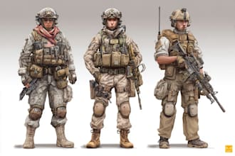 make military character design or military themed