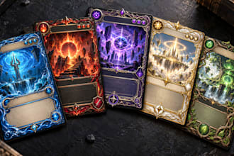 design tcg card template, trading card frame and card game layout