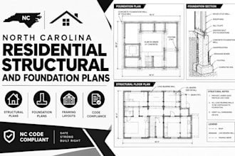 provide north carolina residential structural and foundation plans