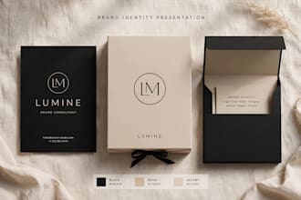 luxury minimalist boutique and lettering logo design