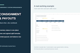build a consignment inventory and seller payout excel tracker