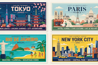 make an awesome vector poster of your travel poster, car, boat, or yacht