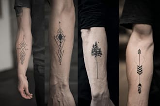design a custom fine line minimal tattoo