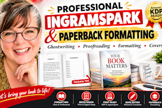 do ingramspark paperback formatting clickable toc book editing for amazon kdp