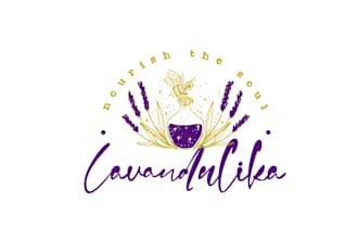 design lavender farm and cosmetic brand logo