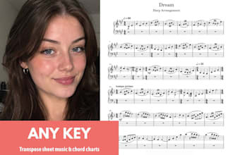transpose your sheet music, lead sheet or chord chart to any key