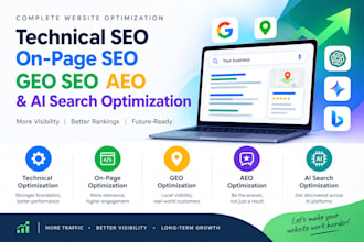 do technical on page, geo seo aeo and ai search optimization