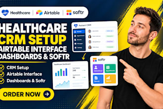 do healthcare crm setup, healthcare airtable interface dashboards softr