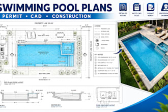 design swimming pool permit plans and cad drawings