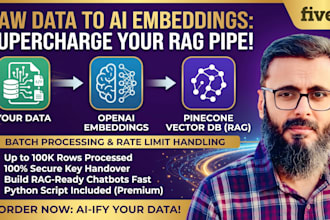 convert raw data into openai embeddings and upload to pinecone