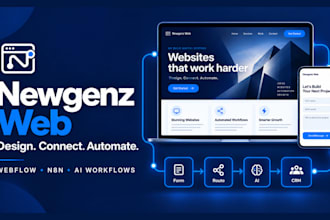 design a webflow website with n8n ai workflows