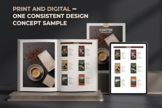 design a product catalog for print and digital use