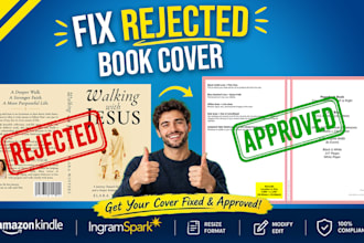 fix format, resize book cover, paperback cover for kdp