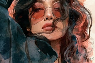 minimalist watercolor portraits from your photos