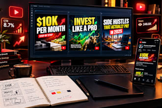 design click worthy youtube thumbnails for finance channels