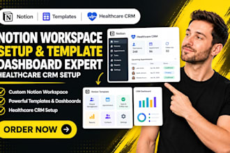setup notion workspace notion template dashboard expert healthcare crm setup
