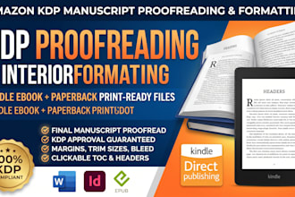 amazon kdp manuscript proofreading kdp book interior formatting