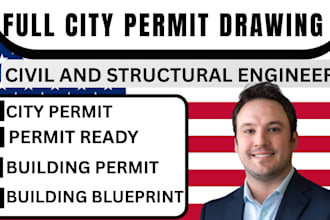 create city permit drawing set as civil and structural engineer in ca and texas
