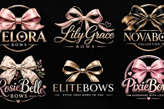 design a professional, ribbon, gift, beauty, fashion, or elegant bow logo