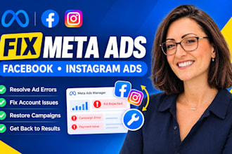 fix meta fb ads, meta ads manager, ig ad account, or facebook advertising issues