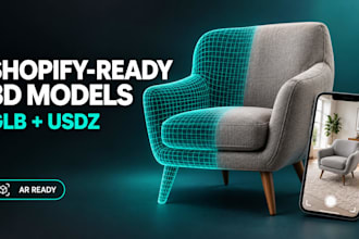 create 3d glb and usdz product models for shopify ar